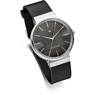 Afbeelding van Jacob Jensen 708 New Line horloge heren Zwart diameter 39 mm roestvrij staal