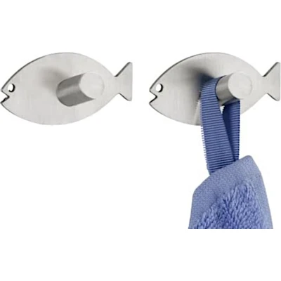 Afbeelding van Wenko Wandhaken Vis 5 Cm Rvs Matzilver 2 Stuks
