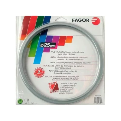 Afbeelding van Fagor Vervangende rubberen snelkookpan M18804555, compatibel met een binnendiameter van 25 centimeter, siliconen, Ø cm, grijs