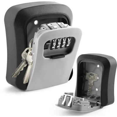 Afbeelding van Sleutelkluis met 4 cijferige code, wandmontage, grote capaciteit, waterdicht, voor reservesleutels, garage