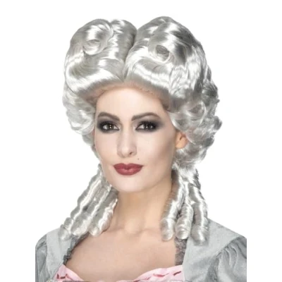 Afbeelding van Smiffys Witte keizerin verkleedpruik voor dames model Marie Antoinette middeleeuwen edelvrouw