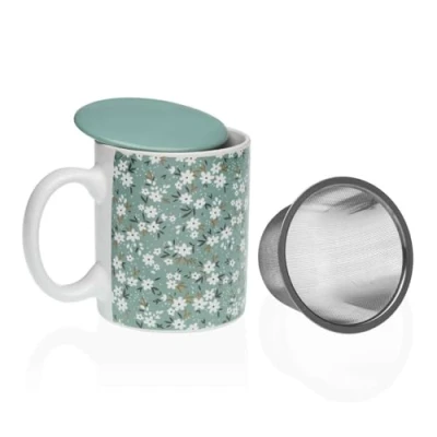 Afbeelding van Kop met theefilter Versa Bellis Groen Keramiek