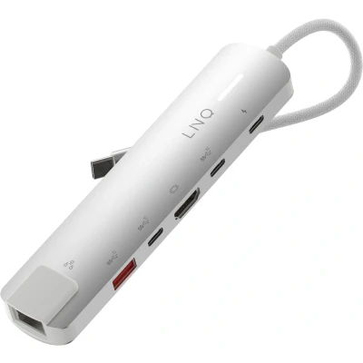 Afbeelding van LINQ 6 in 1 Pro C Multiport Hub met 4K HDMI en Ethernet 10Gbps Geschikt voor Laptops Tablets