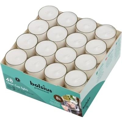 Afbeelding van Bolsius Waxinelichtjes 48 Stuks Wit