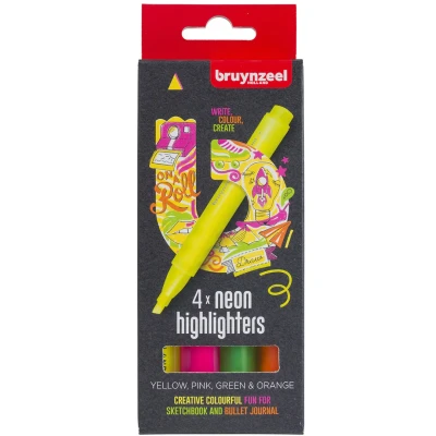 Afbeelding van bruynzeel 4 neon highlighters
