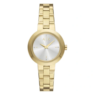Afbeelding van Armani Exchange Dames horloge goudkleurig met band
