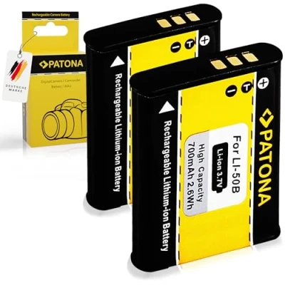 Afbeelding van PATONA 2 x Li 50B batterij compatibel met Olympus SH 21 SP 800 SZ 20 XZ 1
