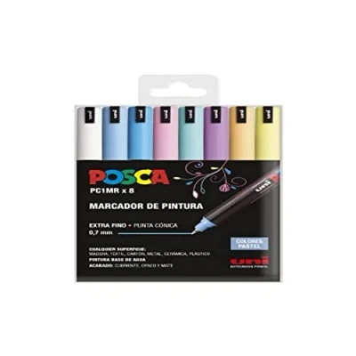 Afbeelding van Acrylverfmarkeerder POSCA PC 1MR/8C Taart 0,7 mm 8 Onderdelen