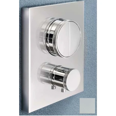 Afbeelding van SB Push Square Inbouw thermostaatkraan met drukknop omsteller en volumeregelaar mat wit 1208955127