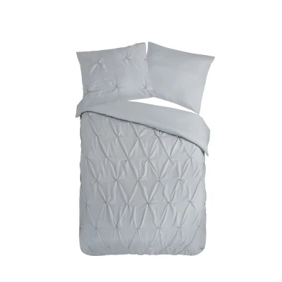 Afbeelding van Pure Dekbedovertrek &quot;luxe stiksel plooien&quot; Zilver (140x200/220 cm) Microfiber