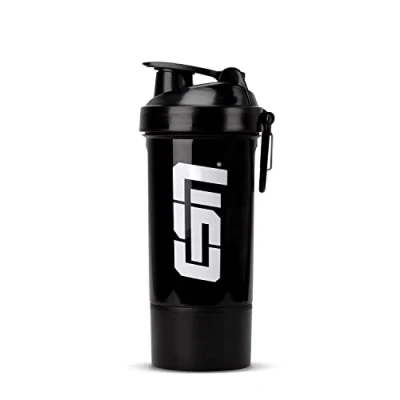 Afbeelding van ESN Zwarte shaker 600 ml met lekvrije bescherming door veilige intelligente sluiting, BPA en DEHP vrij, geteste kwaliteit