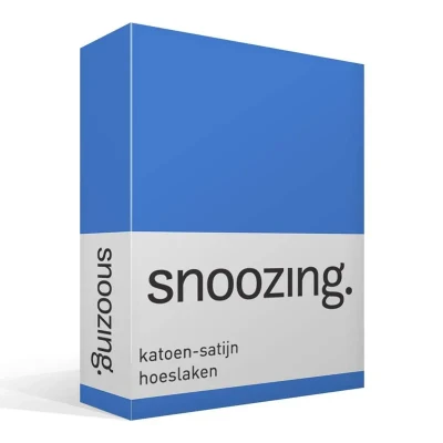 Afbeelding van Snoozing Katoen satijn Hoeslaken Eenpersoons 90x220 cm Meermin
