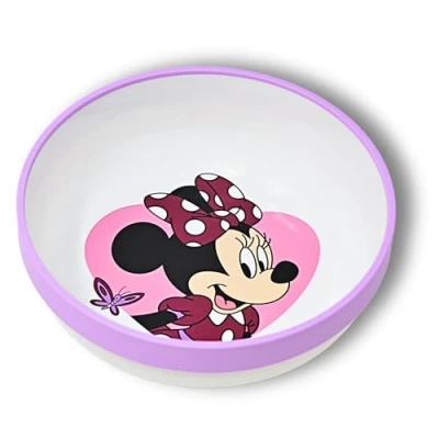 Afbeelding van Stor Minnie Mouse kinderkom antislip BPA vrij en herbruikbaar mueslikom voor peuters babyvoerbak