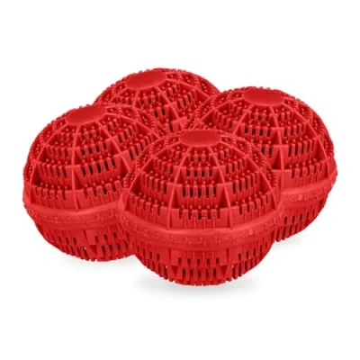 Afbeelding van Relaxdays wasbol wasmachine set van 4 wasei eco wasballen wassen zonder wasmiddel