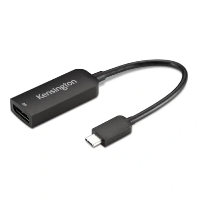 Image de Kensington CV5000DP Adaptateur vidéo 24 pin USB C (M) pour DisplayPort (F) Thunderbolt 3 / 1.4 support 4K 120 Hz, 8K30Hz, 1080 p 60 Hz