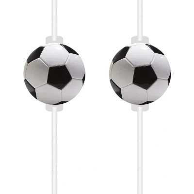 Afbeelding van Voetbal Rietjes Papier 4 stuks