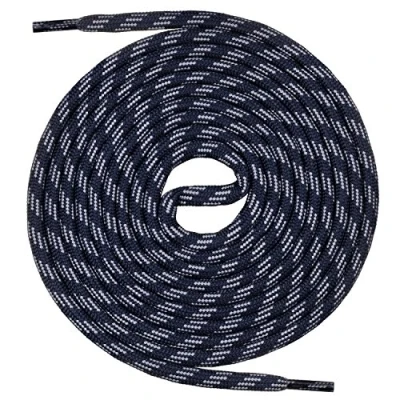 Afbeelding van Mount Swiss© Kwaliteit veters, rond, veters voor wandelschoenen, extreem duurzaam, ø 4 mm, lengtes 70 220 cm, Donkerblauw/grijs