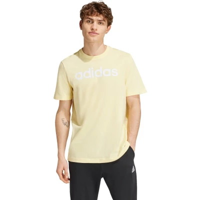 Afbeelding van adidas Sportswear Essentials Single Linear LOGO Tshirt print, Heren, Maat: Medium, Almost yellow