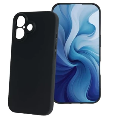 Afbeelding van maxlife Beschermhoes voor iPhone 16, 6,1 inch, mat zwart, ultralicht, krasbestendig, antislip, stofdicht, comfortabel gevoel, 360 graden rondom bescherming je smartphone