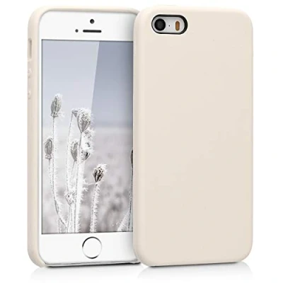 Afbeelding van kwmobile telefoonhoesje geschikt voor Apple iPhone SE (1.Gen 2016) / 5 5S Hoesje met siliconen coating Smartphone case in crème