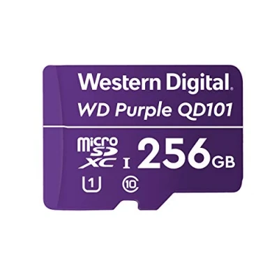 Afbeelding van Western Digital WD Purple SC QD101 microSDXC kaart voor intelligente videobewaking, 256 GB, Ultra Endurance tot 128 TBW