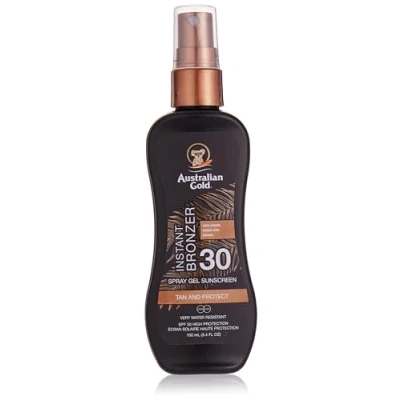 Afbeelding van Australian Gold Zonnebrand SPF 30 Spray Gel met Bronzer 100 ml Reisverpakking Zonnespray