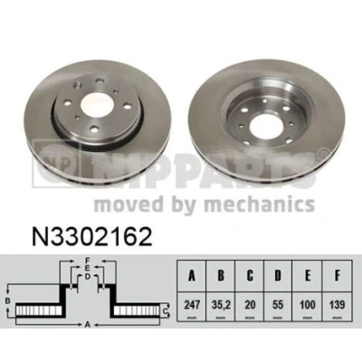 Afbeelding van Nipparts Remschijven N3302162