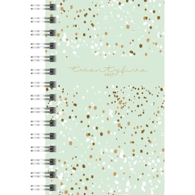 Afbeelding van rido/idé 7011104015 Taschenkalender model Timing 3 (2025) &quot;confetti&quot; 2 zijden = 1 woche A7 160 pagina&#039;s PP band munt