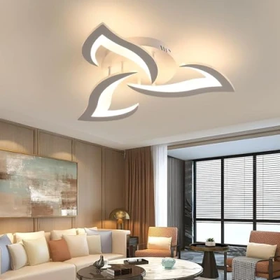 Afbeelding van Comely Led plafondlamp, 58 cm, 36 W, moderne woonkamerkroonluchter, voor woonkamer, slaapkamer, keuken, eetkamer, warm wit licht, 3000 K,
