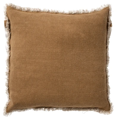 Afbeelding van Dutch Decor BURTO Sierkussen van gewassen katoen Tobacco brown 45x45 cm bruin