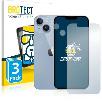 Afbeelding van BROTECT Screenprotector voor Apple iPhone 14 (Voor+Camera) Folie Beschermfolie Beschermglas transparant (3 Stuks)