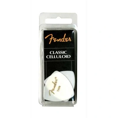 Image de Accessoires guitares FENDER PACK DE 12 MEDIATORS FORME 346 BLANCS FIN THIN Médiators