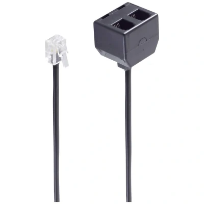 Afbeelding van Shiverpeaks Western Adapter [1x RJ10 stekker 4p4c 2x bus 4p4c] 0.15 m Zwart
