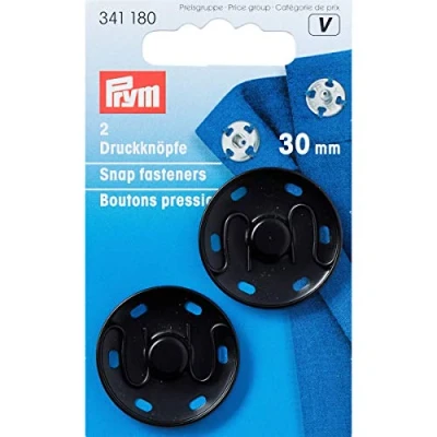 Afbeelding van Prym drukknopen 30 mm zwart 2 stuks