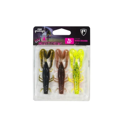 Image de Fox Rage Critters UV Mixed Colour Packs 3pcs Colours 7cm Dropshot