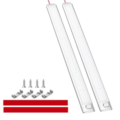 Afbeelding van Intckwan Set van 2 12 V led camperlampen, 168 leds, 6000 K, binnenlichtbalk met schakelaar voor auto, bestelwagen, bus, caravan, boot, camper, keuken, badkamer