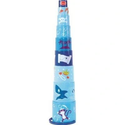 Image de Gowi 453 38 Forme à Trier Et Empiler Pyramide Pirates 9 Gobelets 50 Cm