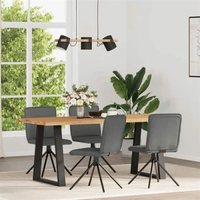 Image de vidaXL Chaises à manger lot de 4 gris foncé tissu3315333