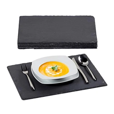 Afbeelding van 12x leisteen serveerplank 30 x 40 cm placemats Sushi serveerplaat