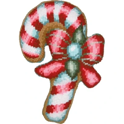 Afbeelding van Vervaco Kruissteekvormkussen kit met rug Candy Cane PN 0215331