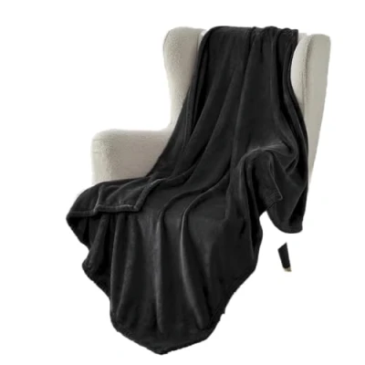 Afbeelding van BEDSURE Knuffeldeken, fleece, warm, voor de winter, zacht, XL, 150 x 200 cm, zwart