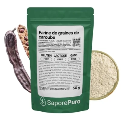 Image de Saporepuro Farine de Graines CAROUBE 50 gr Idéal pour la crème glacée et les sorbets