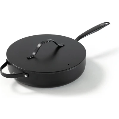 Afbeelding van BE Living Hapjespan met Deksel Ø 28cm PFAS vrije sauteerpan inductie Geschikt voor alle warmtebronnen Zwart