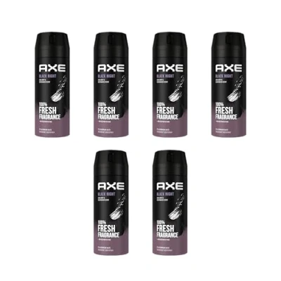 Afbeelding van AXE Black Night deodorant spray zonder aluminiumzouten voor heren, 6 x 150 ml, stuks