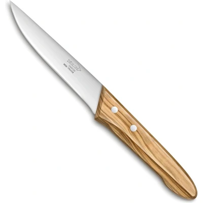 Afbeelding van Déglon Canyon Steakmes Glad Lemmet Roestvrij Staal 14 cm Olijfhouten Handvat