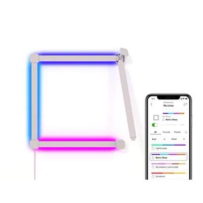Afbeelding van Nanoleaf Lines 90 Degrees Starterkit Slimme Verlichting 4 RGB LED Light Bars Siri, Google, Alexa Compatibel