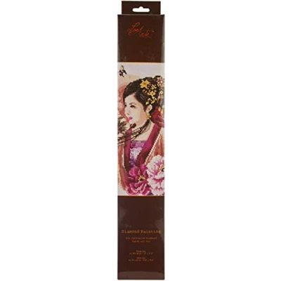 Afbeelding van Diamond painting kit Asian lady in pink Lanarte PN 0184323
