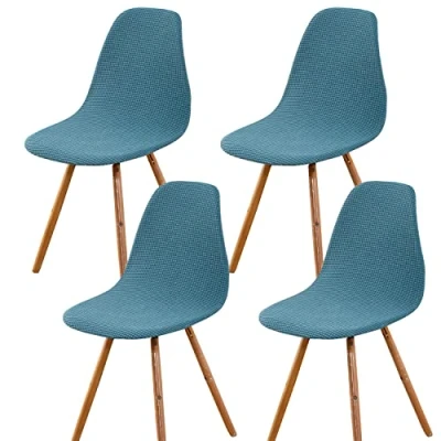 Afbeelding van Meigeh Scandinavische stretch stoelhoezen voor eetkamer, 4 stuks, hemelsblauw