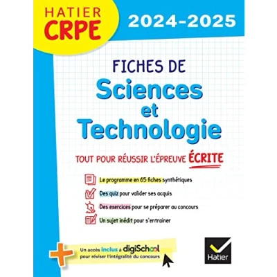 Afbeelding van Hatier CRPE Fiches de Sciences et Technologie Epreuve écrite 2024/2025