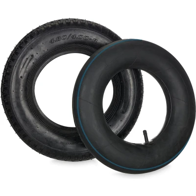 Afbeelding van Relaxdays Kruiwagenwiel met luchtkamer, profiel, 4.00 8 inch, pneumatisch, max. belasting 150 kg, zwart